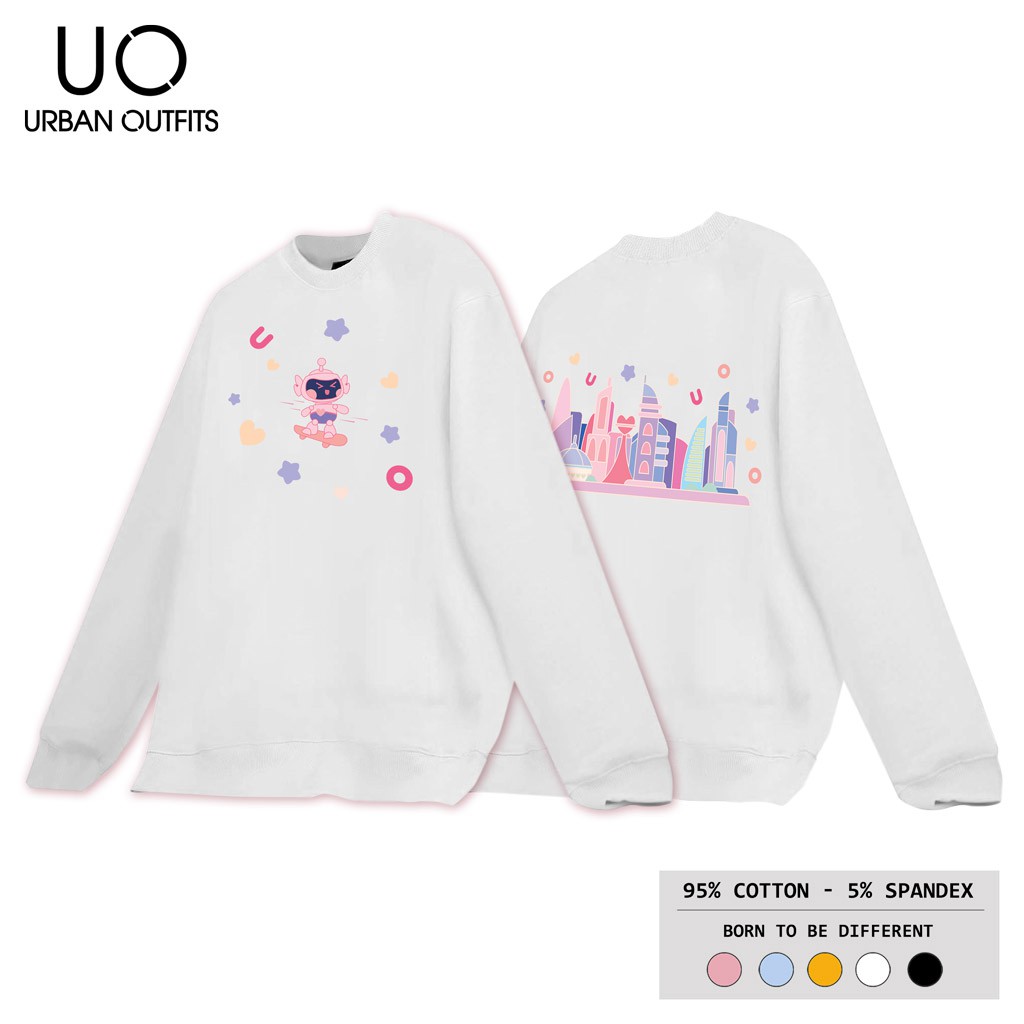 Áo Sweater Form Rộng Nữ Nam URBAN OUTFITS In BOT Trượt Ván SWO29 Thun Cotton Nỉ 4 Chiều Local Brand