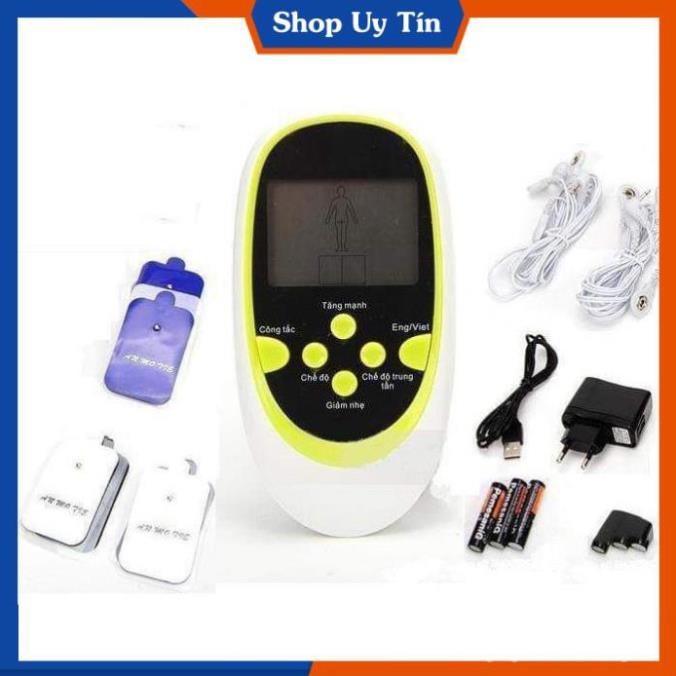 Máy massage xung điện 8 miếng dán pin sạc chính hãng