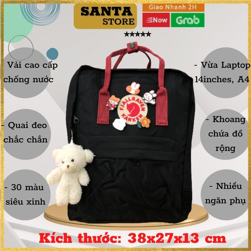 Balo Kanken thời trang nam nữ Ulzzang Hàn Quốc SANTA STORE đi học giá rẻ màu xinh đựng vừa Laptop vải chống nước cao cấp