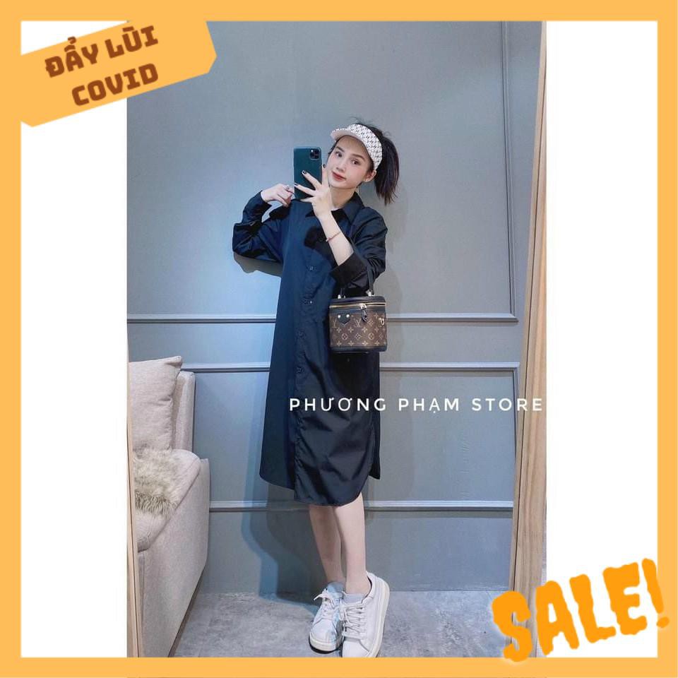 Váy Cổ Sơ Mi Basic Dáng Dài Sexy Bầu Bí Mặc Đến Đẻ Luôn Ạ | BigBuy360 - bigbuy360.vn