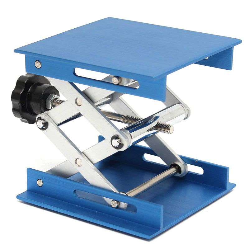 Phòng thí nghiệm hợp kim nhôm 4 inch Bệ nâng Jack kéo / Bàn nâng có thể gập lại Kiểm soát độ cao Lý tưởng để làm việc Vật lý. thí nghiệm hóa học , sinh học