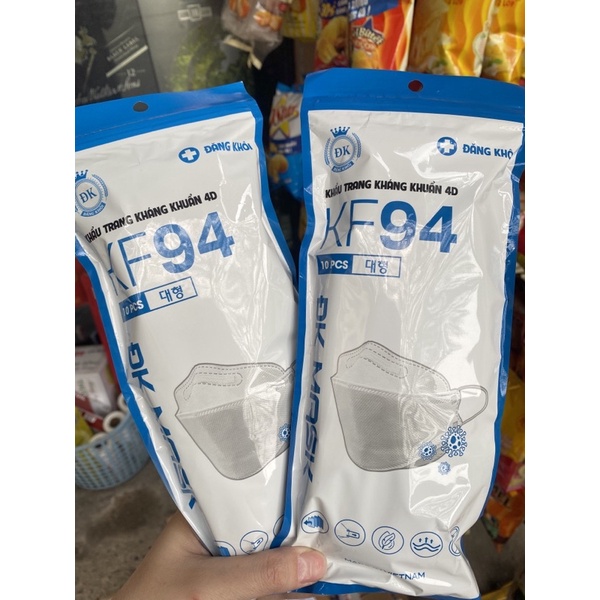 Khẩu Trang Kháng Khuẩn 4D KF94 ĐK Mask 1 bịch 10 chiếc