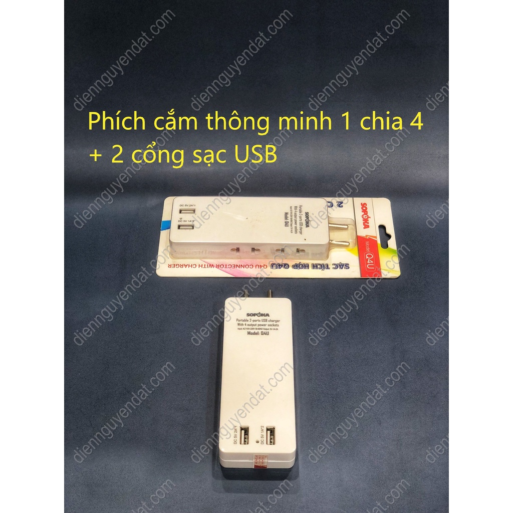 Phích cắm điện thông minh chia 3, chia 4, chia 5 SOPOKA