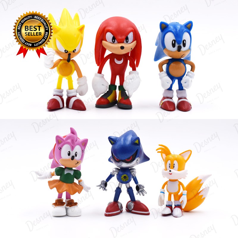 Set 6 Mô Hình Nhân Vật Sonic Trang Trí 7cm