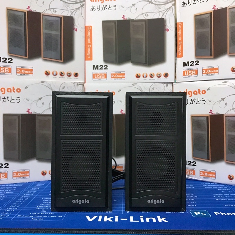 Loa máy tính M22 ,loa vi tính mini vỏ gỗ để bàn GOLDTECH