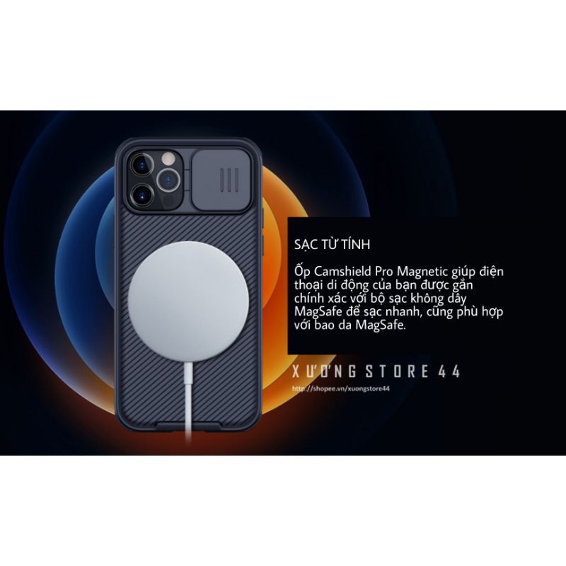 [iP12promax] Ốp lưng nắp camera trượt iPhone 12 Promax NILLKIN Camshield Pro Magnetic Case bảo vệ camera