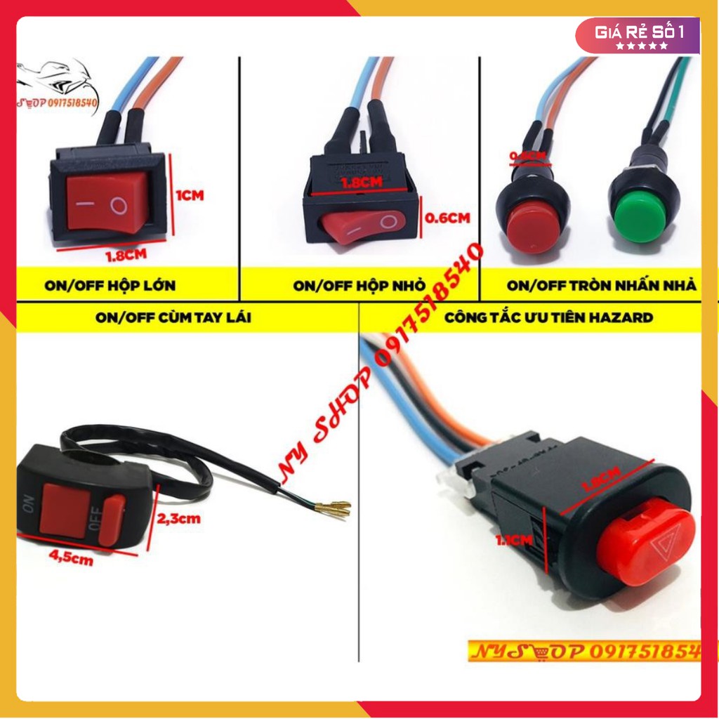 💥 BỘ NÚT CÔNG TẮC PHỤ CHO XE MÁY 💥