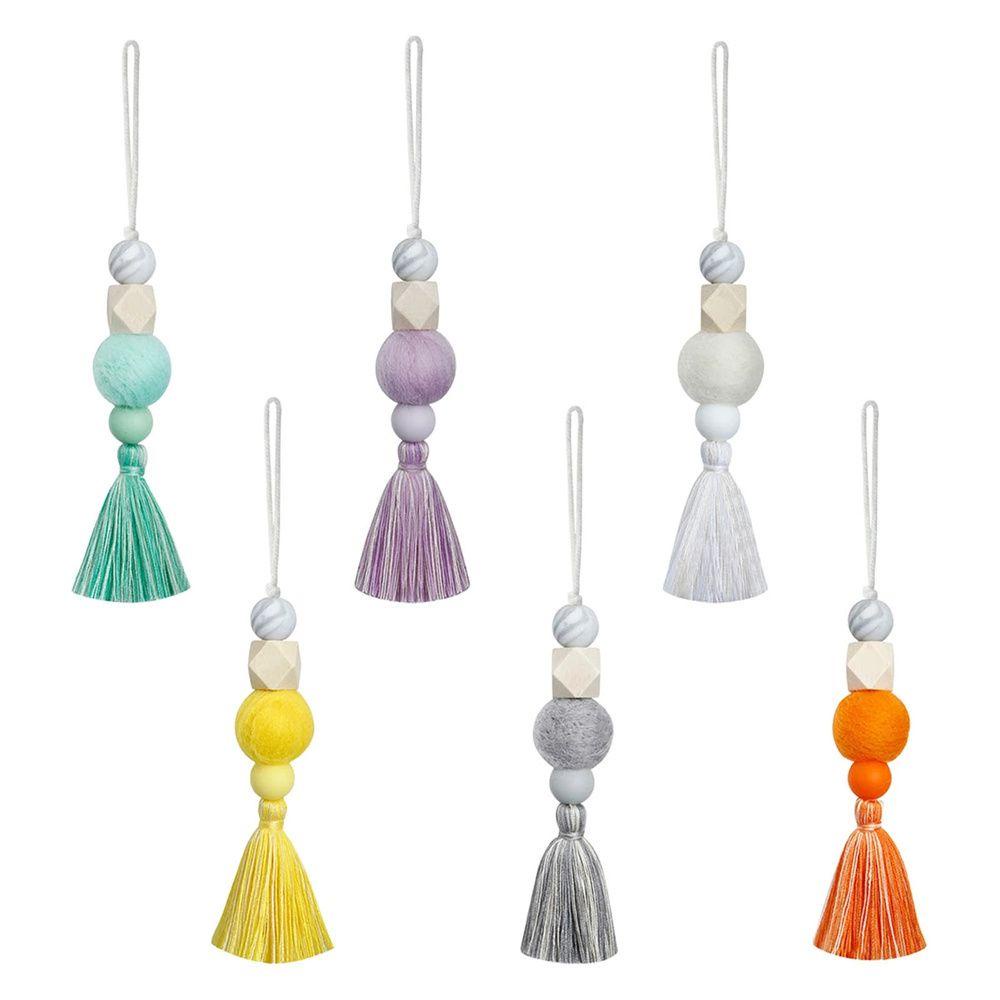 Phụ Kiện Treo Trang Trí Tay Nắm Cửa Xe Hơi Bằng Vải Nỉ Phối Tua Rua Handmade Độc Đáo Thời Trang