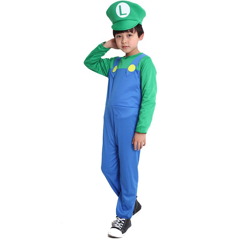 Bộ trang phục hóa trang nhân vật Luigi Mario dễ thương cho người lớn và trẻ em