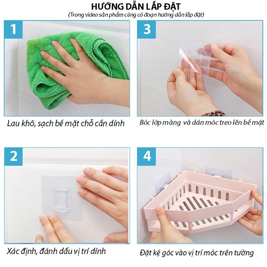 Kệ Nhà Tắm Hình Tam Giác Dán Tường Chịu Lực Siêu Chắc, Kệ Góc Đựng Đồ Nhà Tắm, Nhà Bếp Baby Shopping LT01