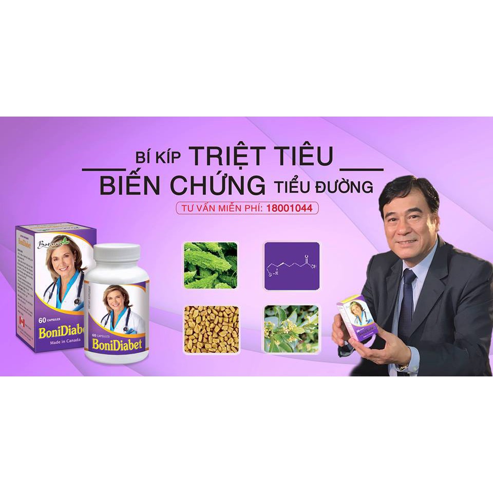 Viên Uống BONIDIABET Hộp 60 viên - Ổn định đường huyết, ngừa biến chứng bệnh tiểu đường!