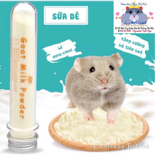  Bột sữa dê cho hamster (chai 55g)- siêu thơm -bé siêu thích