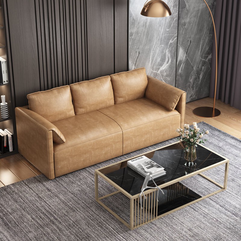 Sofa hiện đại tối giản phòng khách nhỏ vải căn hộ đôi ba giường công nghệ dùng một lần kết hợp <