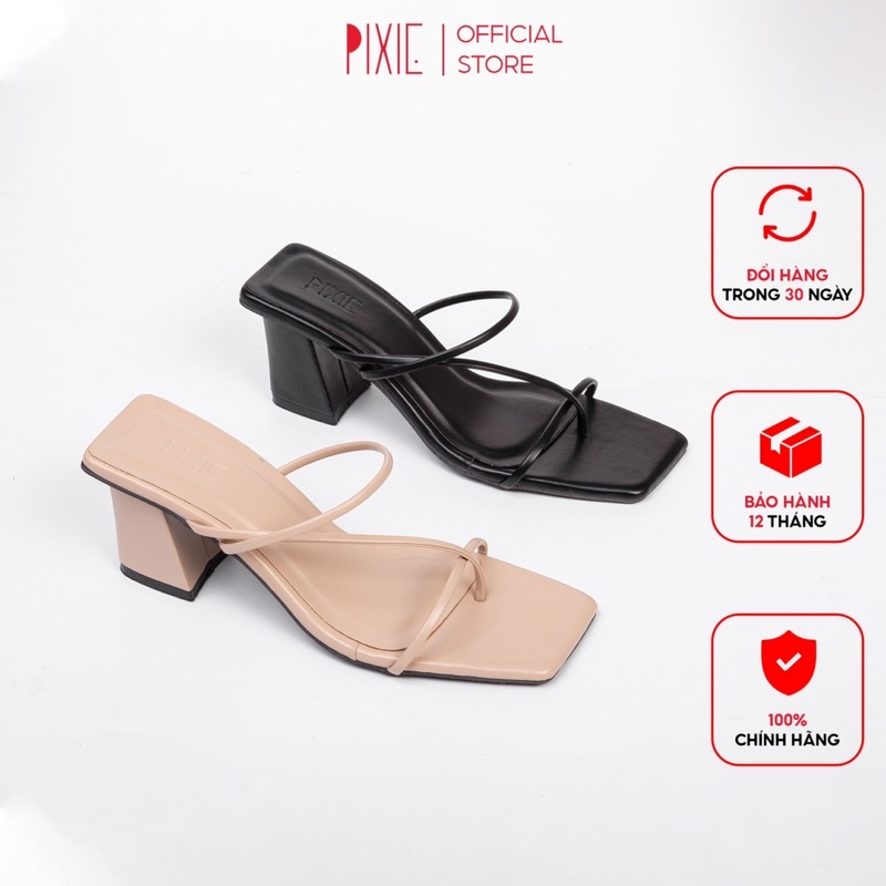 Guốc Cao Gót 7cm Quai Mảnh Xỏ Ngón Pixie X953