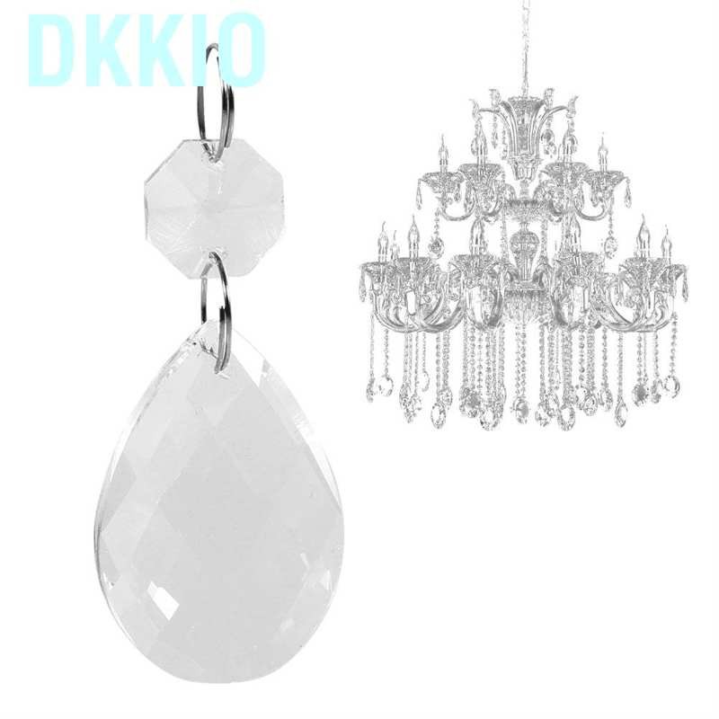 Set 10 Viên Pha Lê Trong Suốt 38mm Dùng Để Trang Trí Đèn Chùm Tiện Dụng