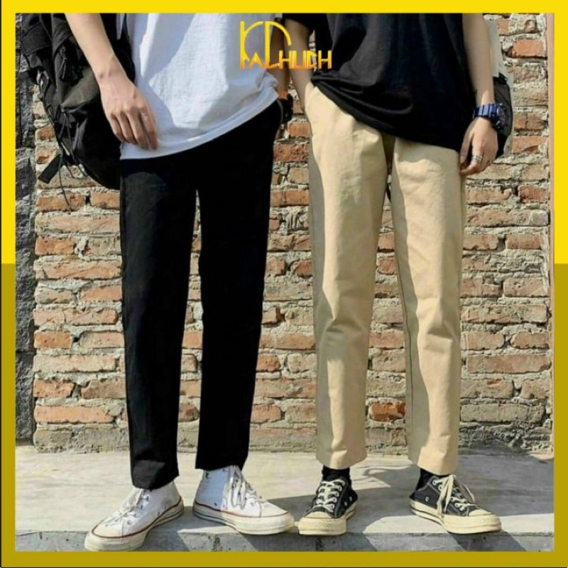 QUẦN BAGGY KAKI ỐNG SUÔNG BASIC FORM NAM NỮ ĐỀU MẶC ĐƯỢC,LƯNG THUN CO GIÃN