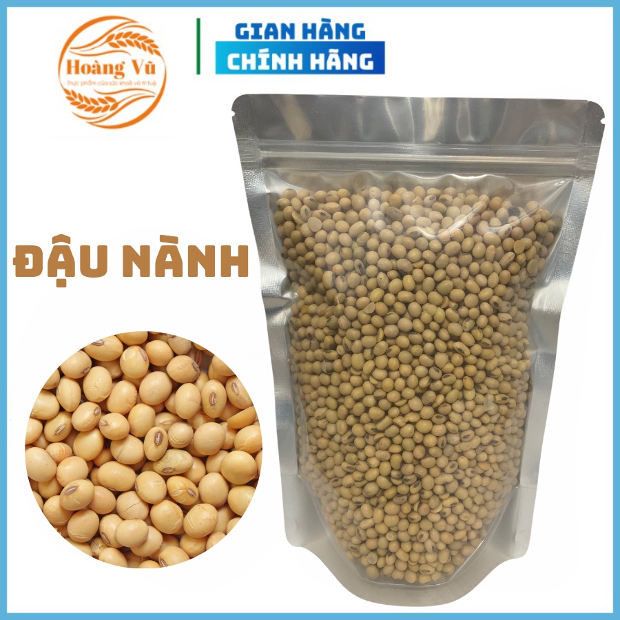Đậu tương hạt sống loại ngon Hoàng Vũ, đậu nành đỗ tương quê làm sữa đậu nành túi 500gr