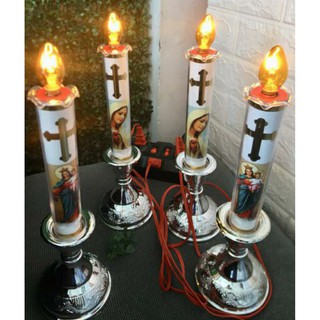 Đèn Cầy Bàn Thờ Điện Đỏ - Trắng