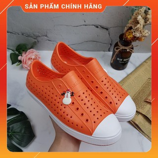 [FULL HỘP] Giày nhựa đi mưa Native - Chất liệu nhựa xốp siêu nhẹ, không thấm nước - Màu cam viền trắng