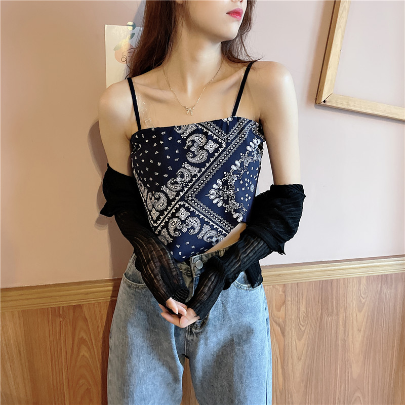 Áo tanktop SUXI hoạ tiết hoa thiết kế độc đáo phong cách Hàn Quốc