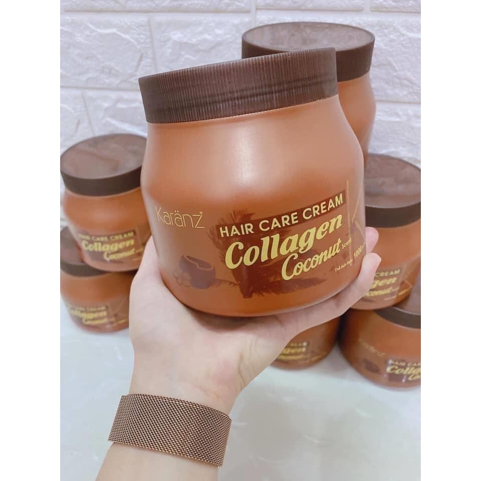 Tặng Mũ Ủ -  Kem Hấp -Ủ  Karanz Collagen Coconut Dừa 1000ml