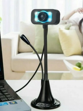 Webcam Để Bàn Khử Tiếng Ồn, Camera Web 360 Độ HD Camera Máy Tính LED USB 2.0