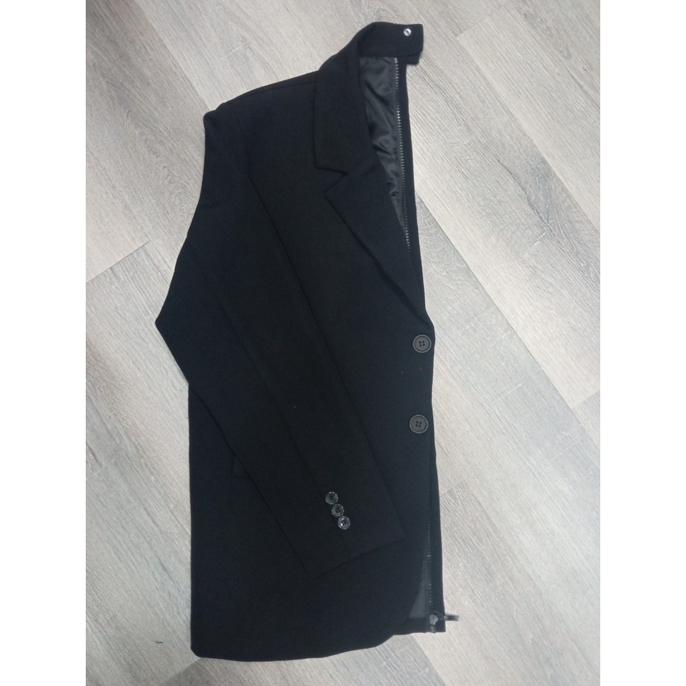 BLAZER MIX, TRƠN HOẶC PHỐI NỬA THÂN, MÀU TRẮNG ĐEN FORM RỘNG GIRAN