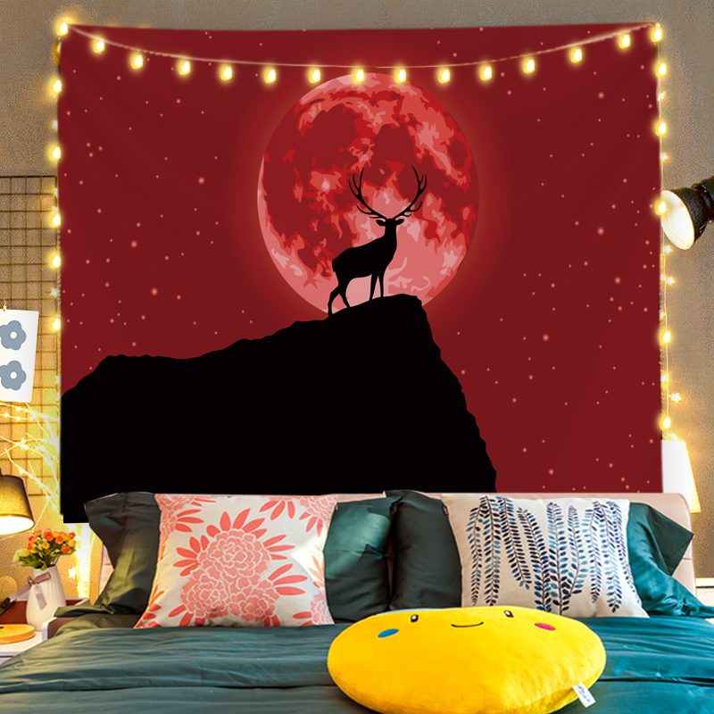 Sika hươu trang trí phòng vải phông nền đầu giường vải phông nền chụp ảnh trực tiếp vải treo tường tranh trang trí khăn đi biển-0