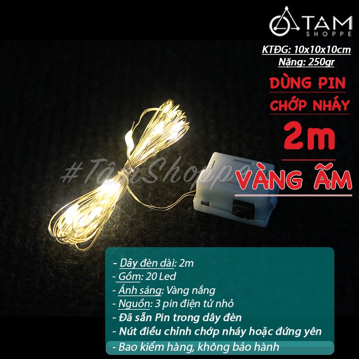 Dây đèn Led đom đóm 10m màu Vàng ấm TAN