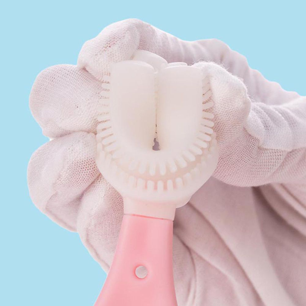 [Hàng mới về] Bàn chải đánh răng NORMAN hình chữ U xoay 360 độ cho bé từ 2-12 tuổi