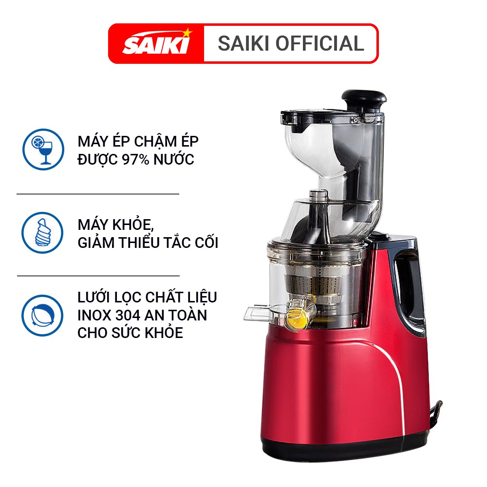 [Mã ELHAFEB giảm 5% đơn 300K] Máy ép chậm SAIKI, ép hoa quả, rau củ, đạt 97% nước