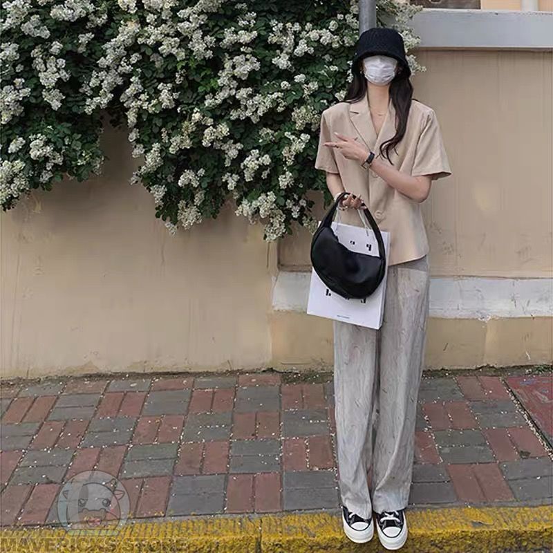 Quần ống rộng Lưng Cao Nhuộm Màu Độc Đáo Thời Trang Mùa Hè Cá Tính Cho Nữ