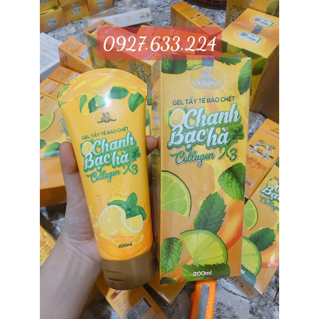 [siêu rẻ] Tẩy tế bào chết Lemon Chanh Bạc Hà Collagen x3 0927.633.224