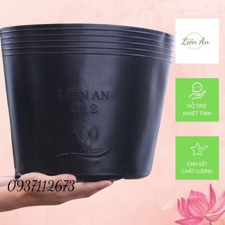 Chậu nhựa đen mềm liên an trồng cây bền, đẹp 12000g c12