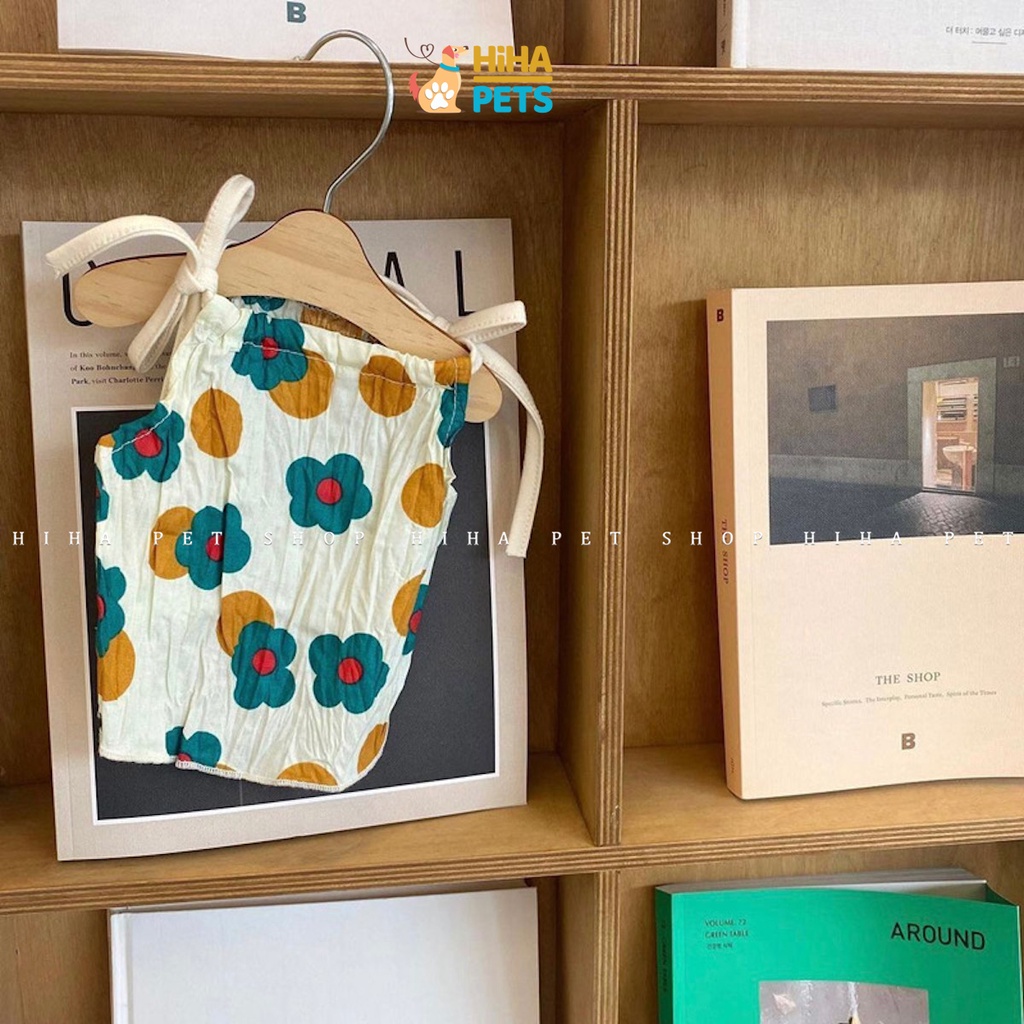 Váy Áo Cho Chó Mèo Dễ Thương Dây Cột Hoa Mùa Hè Quần Áo Cho Thú Cưng Mát Mẻ Hihapet.