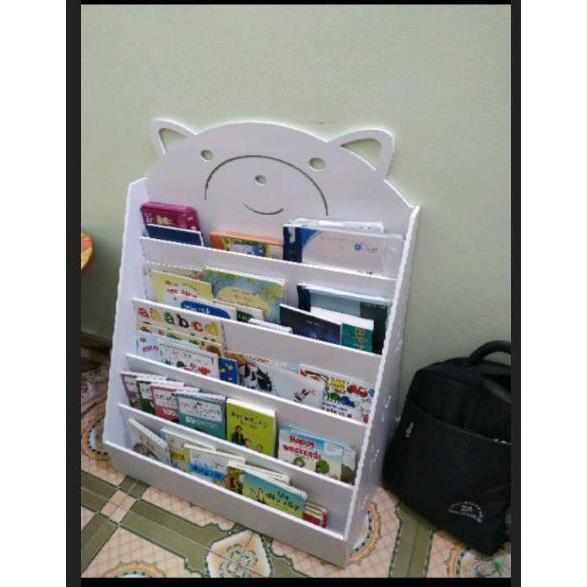 Kệ giá sách hình gấu đựng đồ tự tháo lắp đa năng  Cao 68cm   ngang 42cm  sâu 40cm