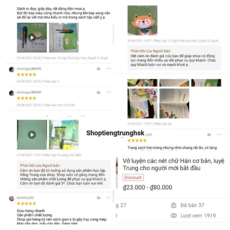 Sách -Combo tập viết tiếng Trung đẹp, luyện viết chữ Hán hiệu quả