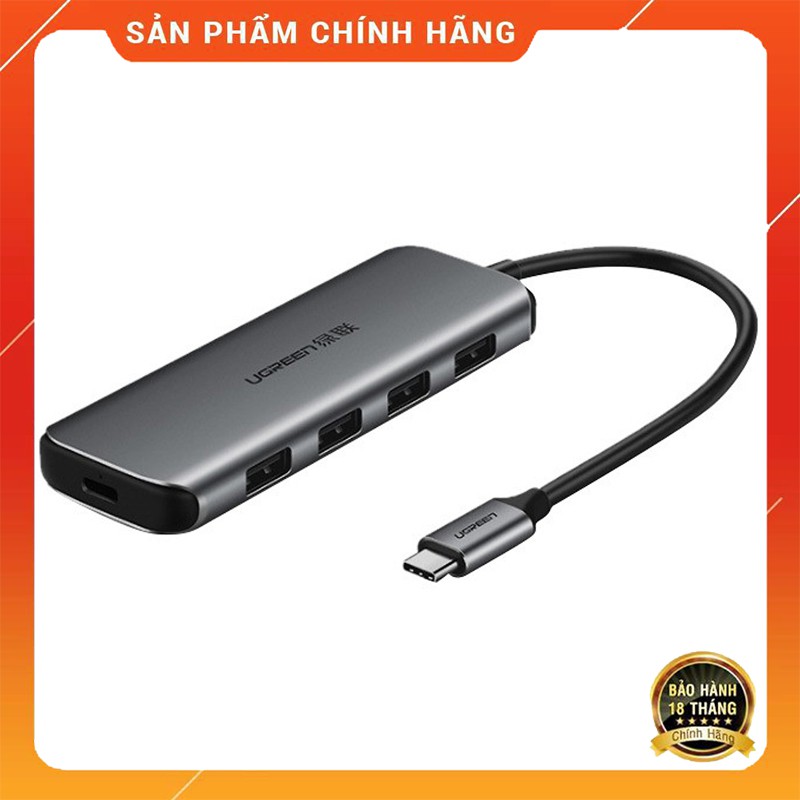 Ugreen 50980 - Hub USB Type C ra 4 cổng USB 3.0 hỗ trợ nguồn phụ chính hãng