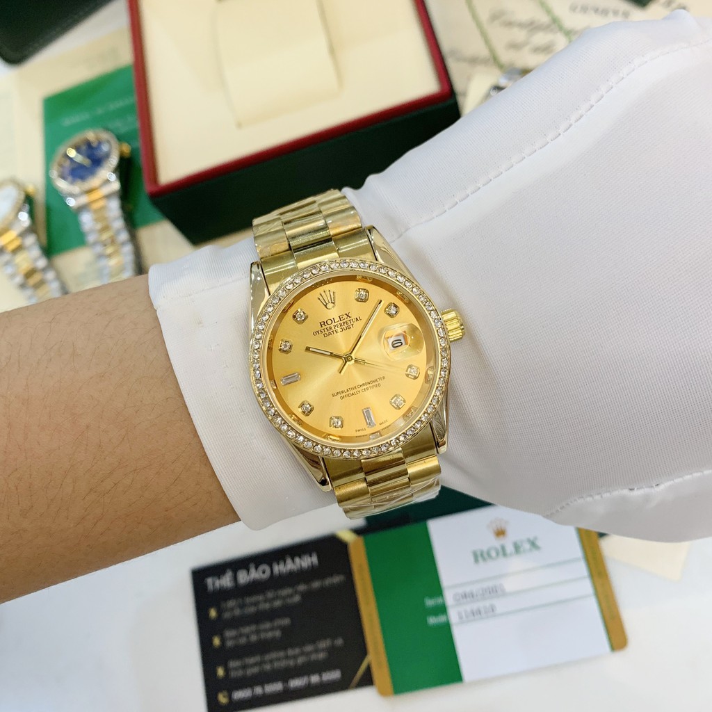 [Fullboxx 1:1] Đồng hồ nam Rolex - viền đá dây kim loại chống nước - DH501 SHOP133 | BigBuy360 - bigbuy360.vn