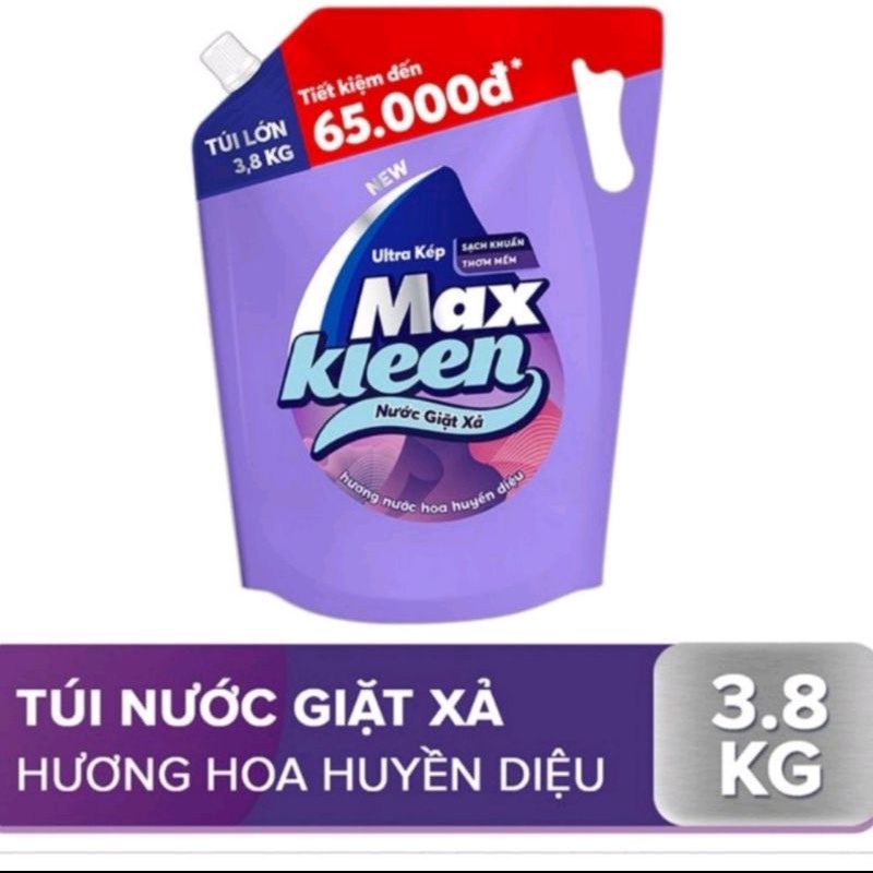 Nước Giặt Max Kleen Hương Nước Hoa, Hương Hoa Nắng túi 2,4kg