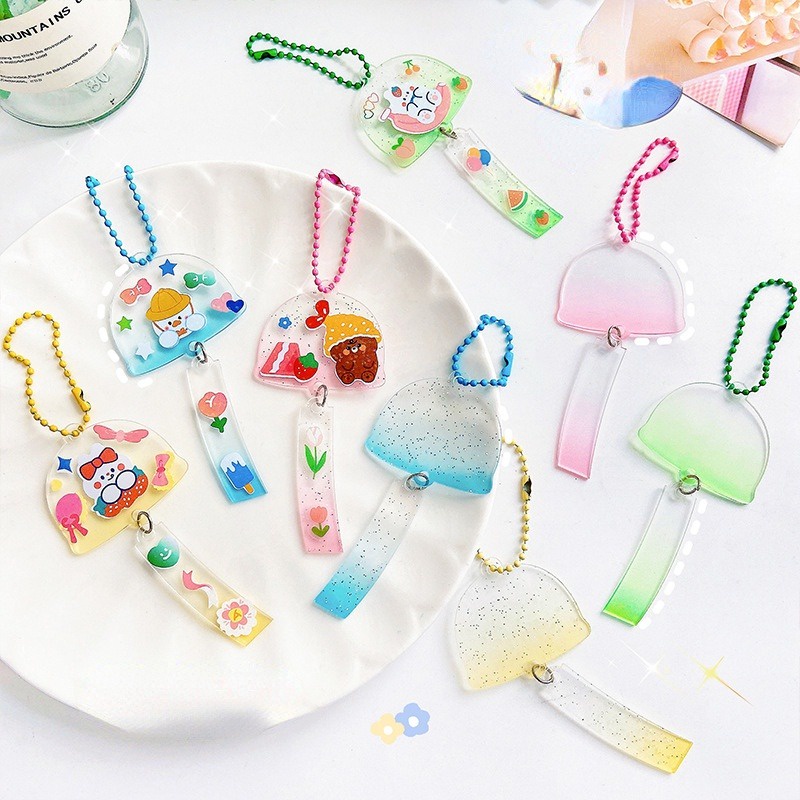 Móc khóa nhựa acrylic tự trang trí sticker có tặng kèm sticker chibi kèm theo - GSK176