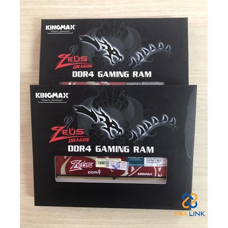 Bộ nhớ DDR4 Kingmax 8GB (2666) ZEUS Dragon Heatsink (Đỏ) Tản Nhiệt - MaxLink