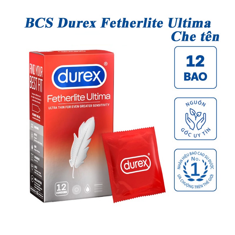 (Hàng Chính Hãng)Hộp 12 Bao Cao Su Durex Fetherlite Ultima Siêu Cực Mỏng Dẫn Nhiệt, Cảm Xúc Thăng Hoa