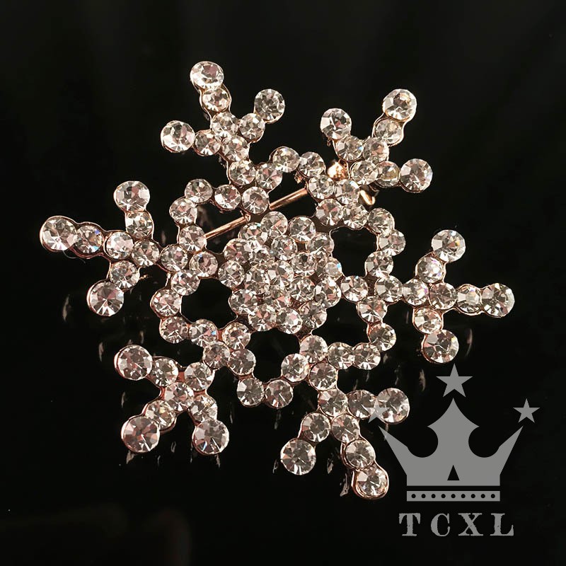 Trâm cài áo hình hoa tuyết đính đá thời trang thanh lịch dành cho nữ