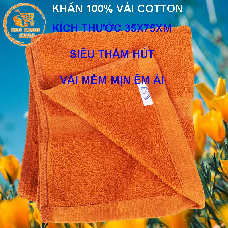 Khăn Gội Đầu, Khăn Tắm Vải Cotton 100% Kích Thước 35X75CM Hàng Đẹp Siêu Thấm Hút Nước