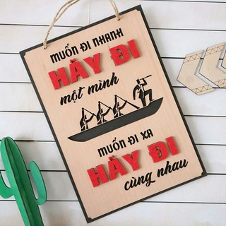 Tranh động lực MỘC DECOR bảng gỗ treo tường phòng làm việc khẩu hiệu: Hãy Đi Cùng Nhau