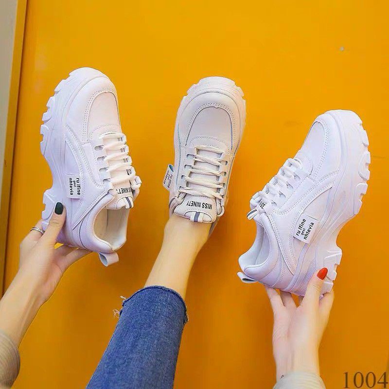 Giày Nữ 👟 Freeship 👟 Giày thể thao trắng đế độn nữ chuẩn hàng xịn loại 1 đế siêu nhẹ | BigBuy360 - bigbuy360.vn