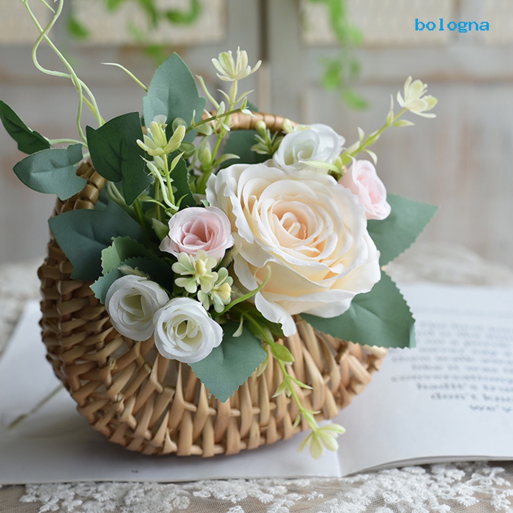 Bo-flower Giỏ Hoa Mây Bền Quyến Rũ Dễ Mang Theo Cho Đám Cưới