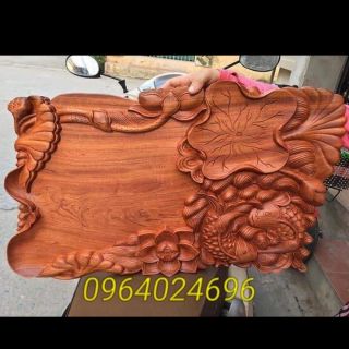 Khay trà gỗ liền khối gỗ hương