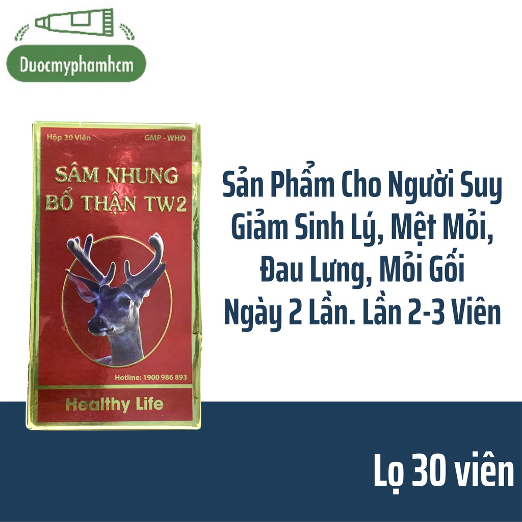 Sâm nhung bổ thận Trung Ương 2 Bổ thận, tráng dương, mạnh gân cốt Lọ 30 viên